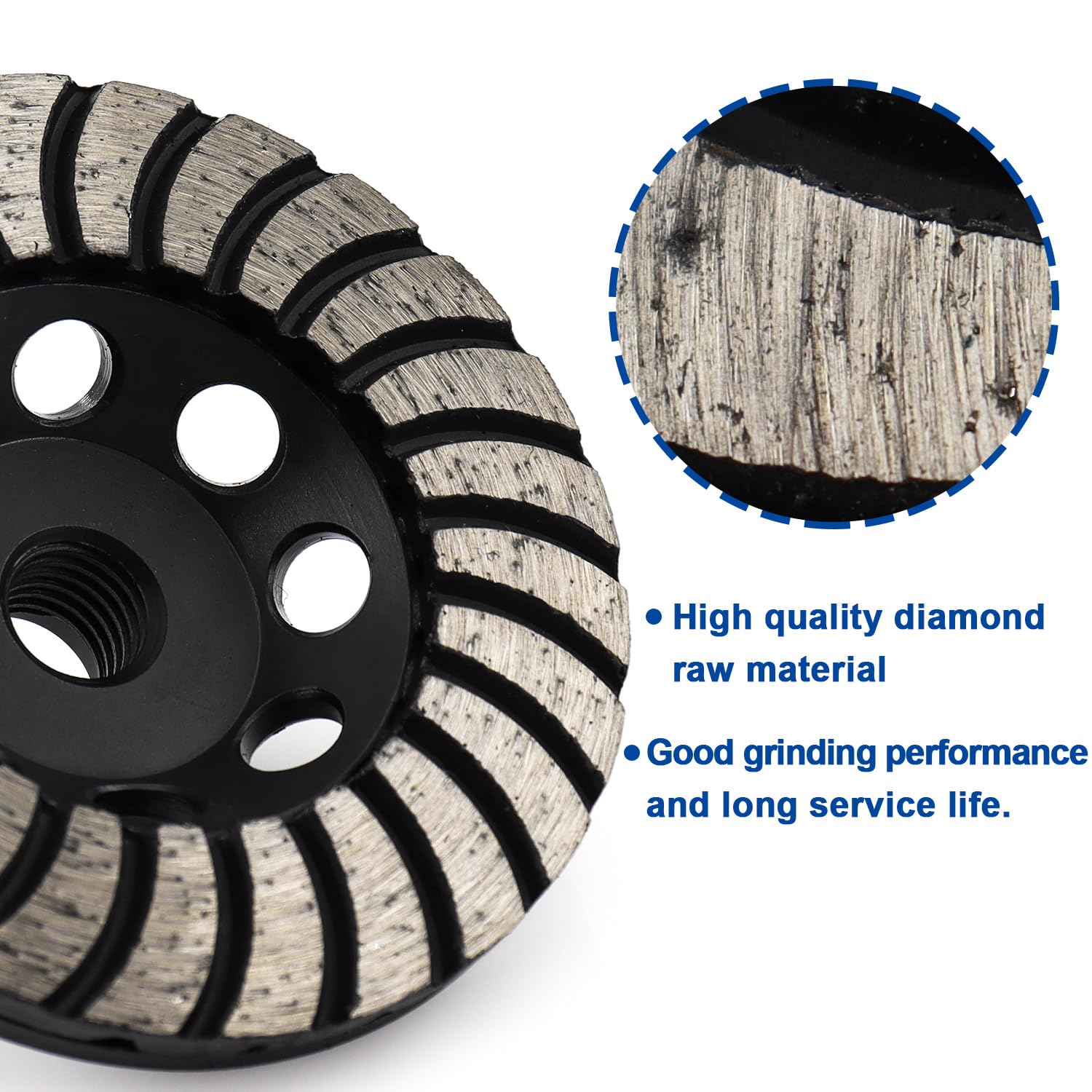 Diamond Cup Grinding Wheel 4 Inch with 5/8-11 Arbor-Diamond Concrete Grinding Wheel Grits 50 for Marble, Rock, Granite and Ceramic Grinding (Grits 50)