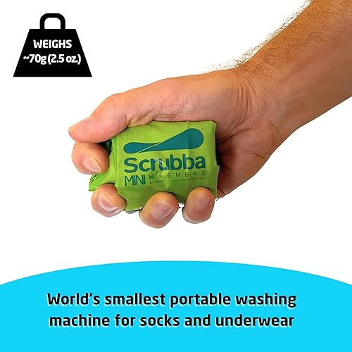 Miniatura 2 de Scrubba Bolsa de lavado Mini lavadora ultracompacta, ideal para viajes, campamento y senderismo, lavadora portátil y bolsa seca, artículos