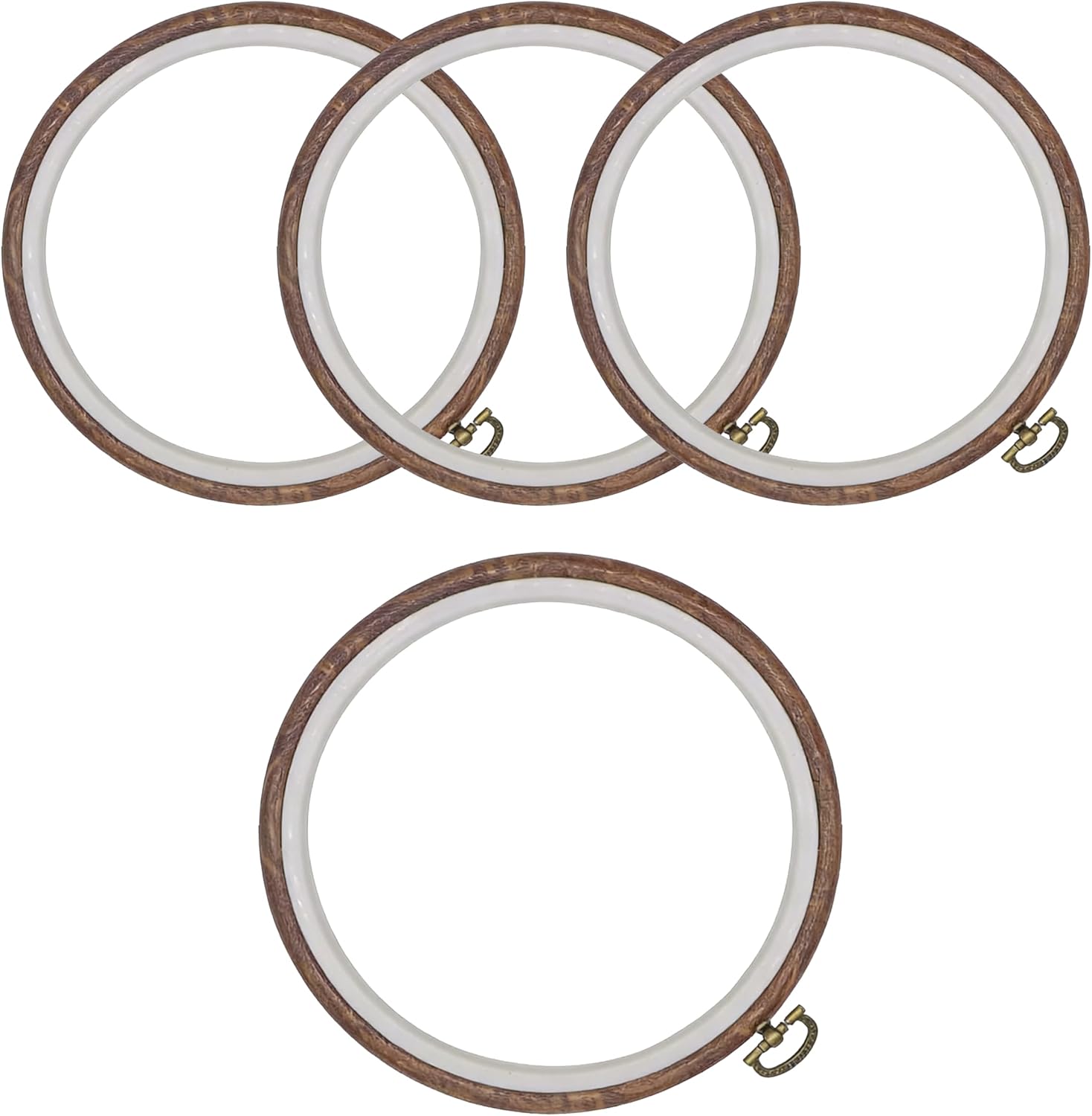 4 Pcs 6 Inch Embroidery Hoop, Round Cross Stitch Hoop Rings Durable Embroidery Hoops for DIY Art Craft Sewing Projects, Decorative Embroidery Hoop Frame Kits for Handmade Ornaments & Home Display