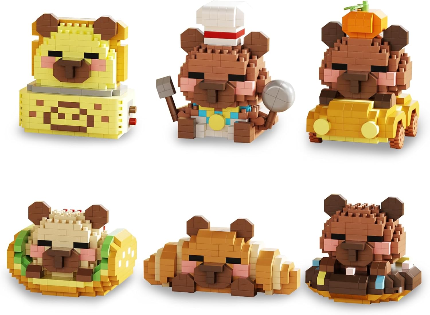 HIGH GODO Capybara Party Favors Building Set, 1632PCS Cute Capybara Building Blocks for Goodie Bag Stuffers, Party Favors Birthday Gift for Adult Teens 14+ (Not Compatible with Major Brand)