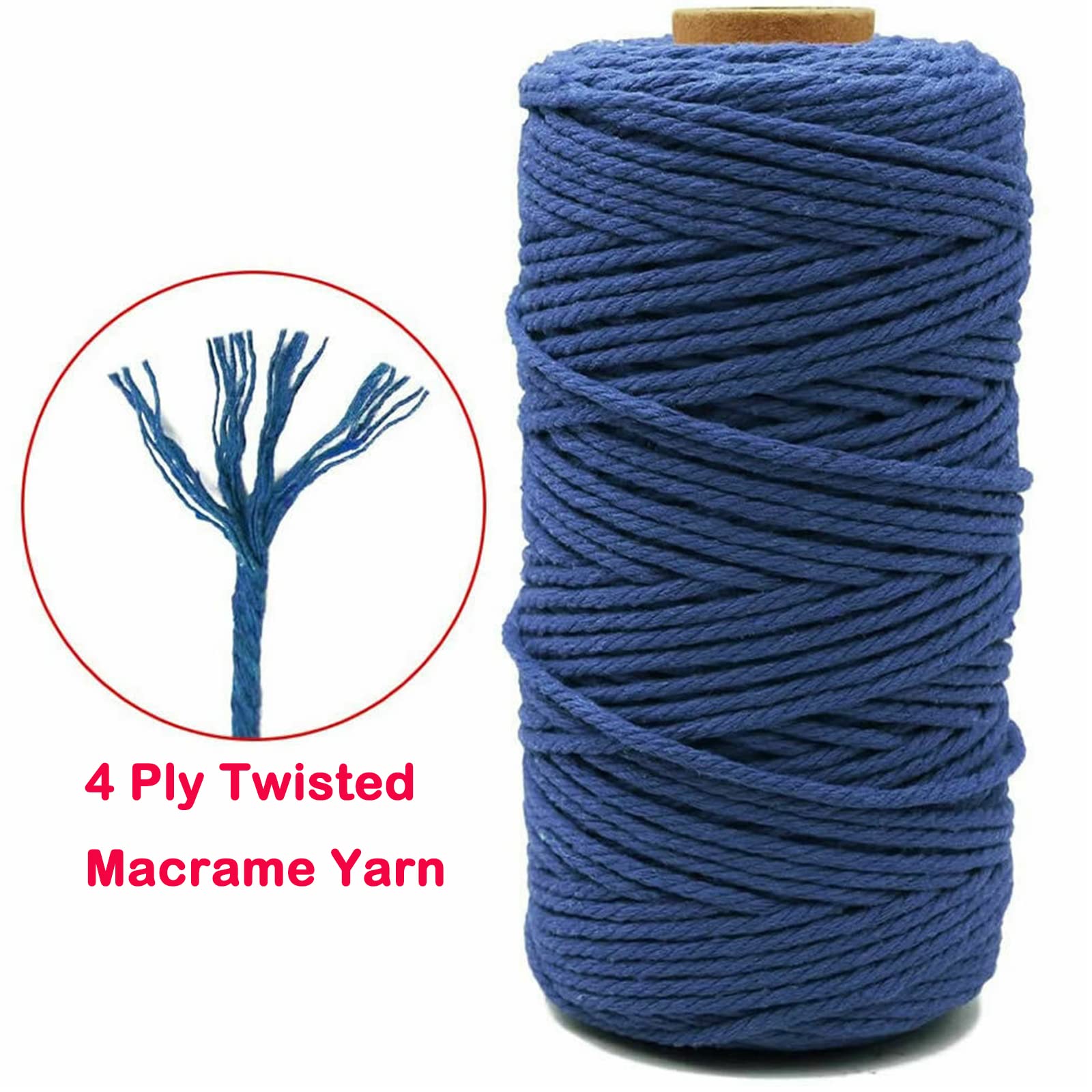 Cordón de macramé natural de color de 0.079 pulgadas, 0.118 pulgadas, 0.118 pulgadas, 0.187 pulgadas, 0.23 pulgadas, cuerda de algodón para macramé, hilo torcido, cuerda suave para manualidades, 6