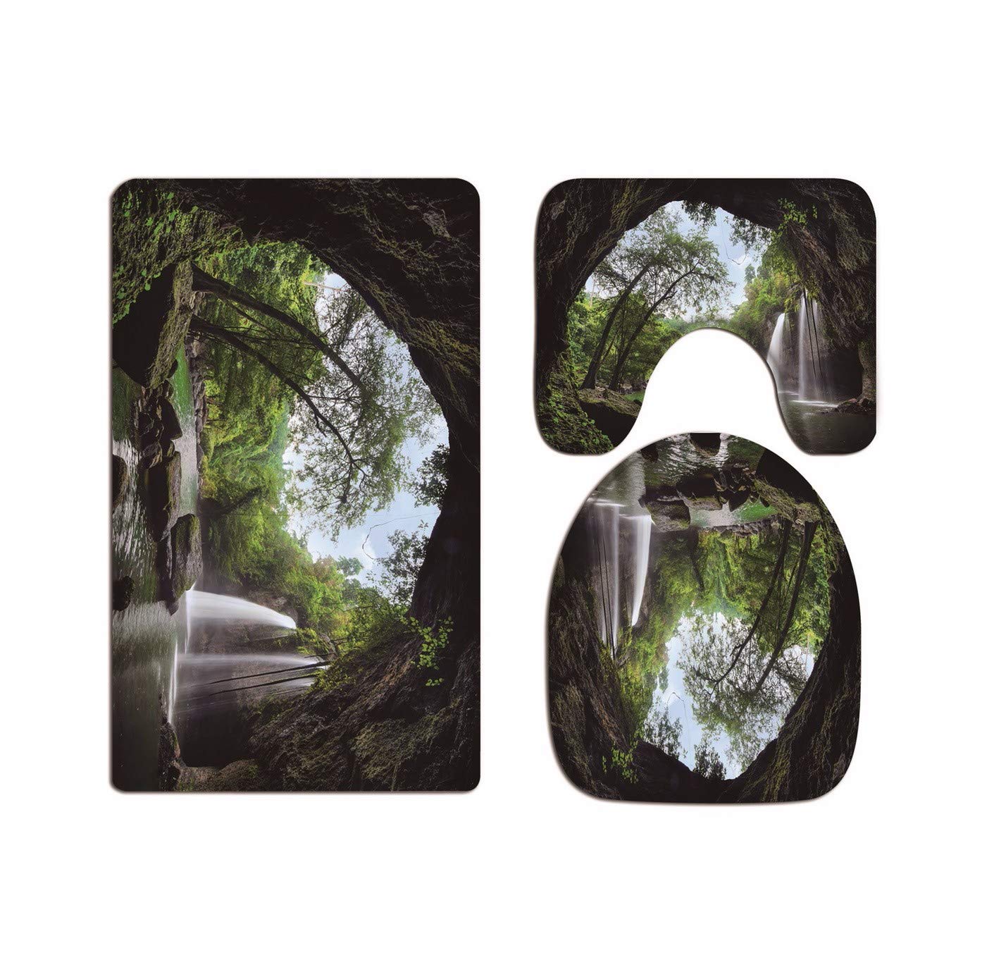 Badvorleger Mit Wald-Design - Flanell, Saugstark & Anti-rutsch Für Bad Und Dusche