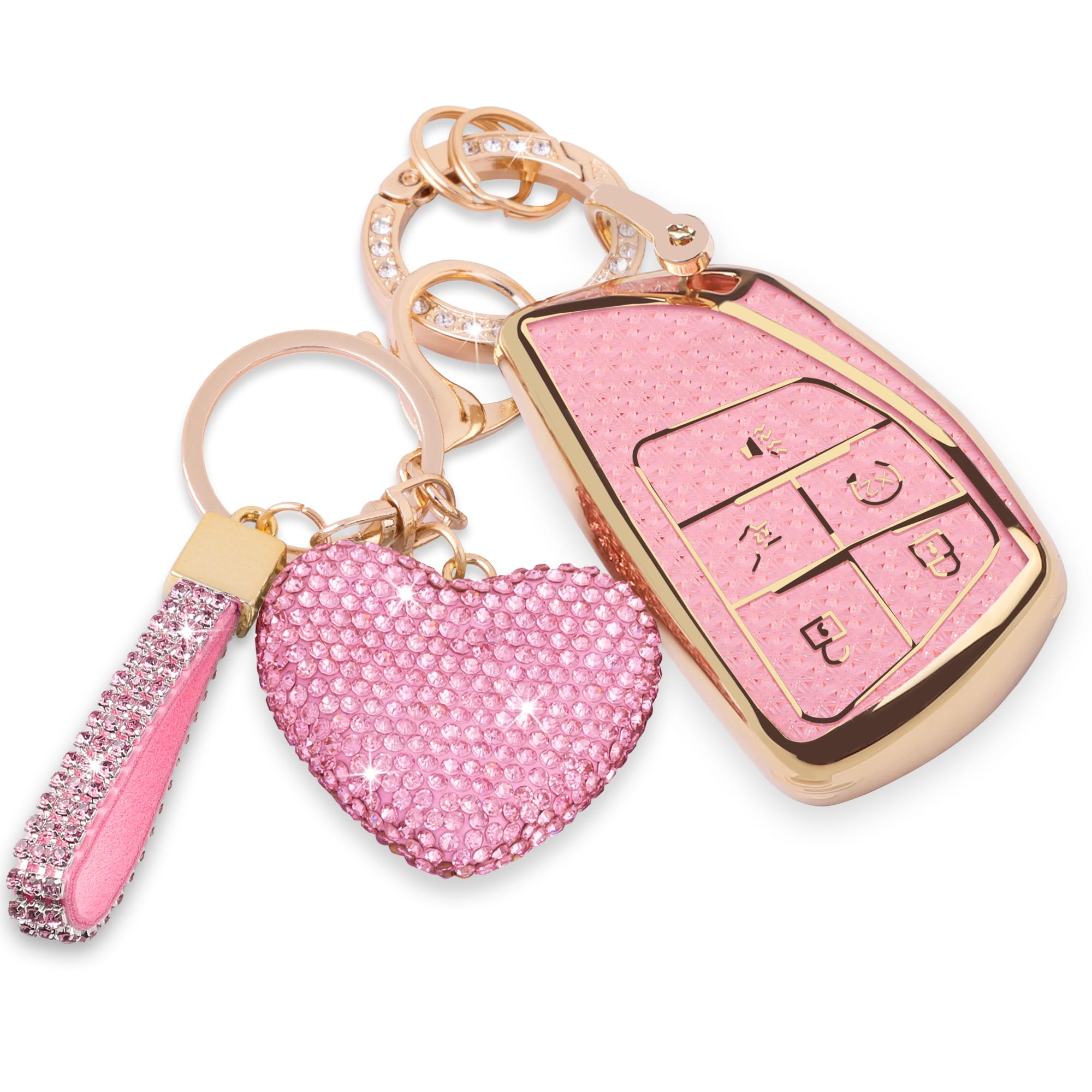 Meruns Compatiable with 2022 2023 2024 Chevy Silverado 1500 GMC Sierra 1500 key fob cover