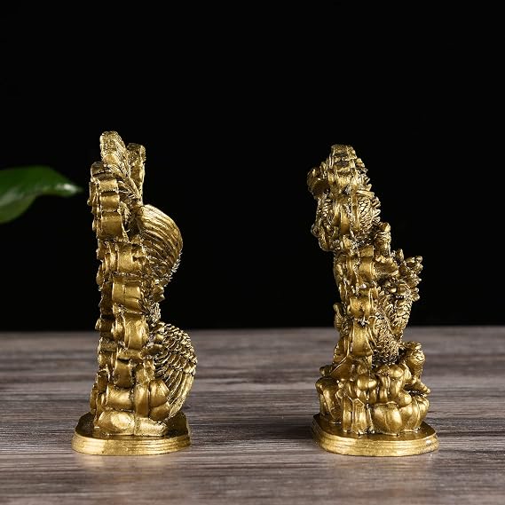 BRABUD Fengshui Chinese Dragon & Phoenix Statue Resin Fgurine Wedding Gift Home Decoration Collection TQGJBS91