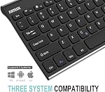 Bluetooth Keyboard, Arteck Stainless Steel Universal Portable Wireless Bluetooth Keyboard for iOS iPad Air, Pro, iPad mini, Android, Windows Tablets PC Smartphone Built in Rechargeable Battery