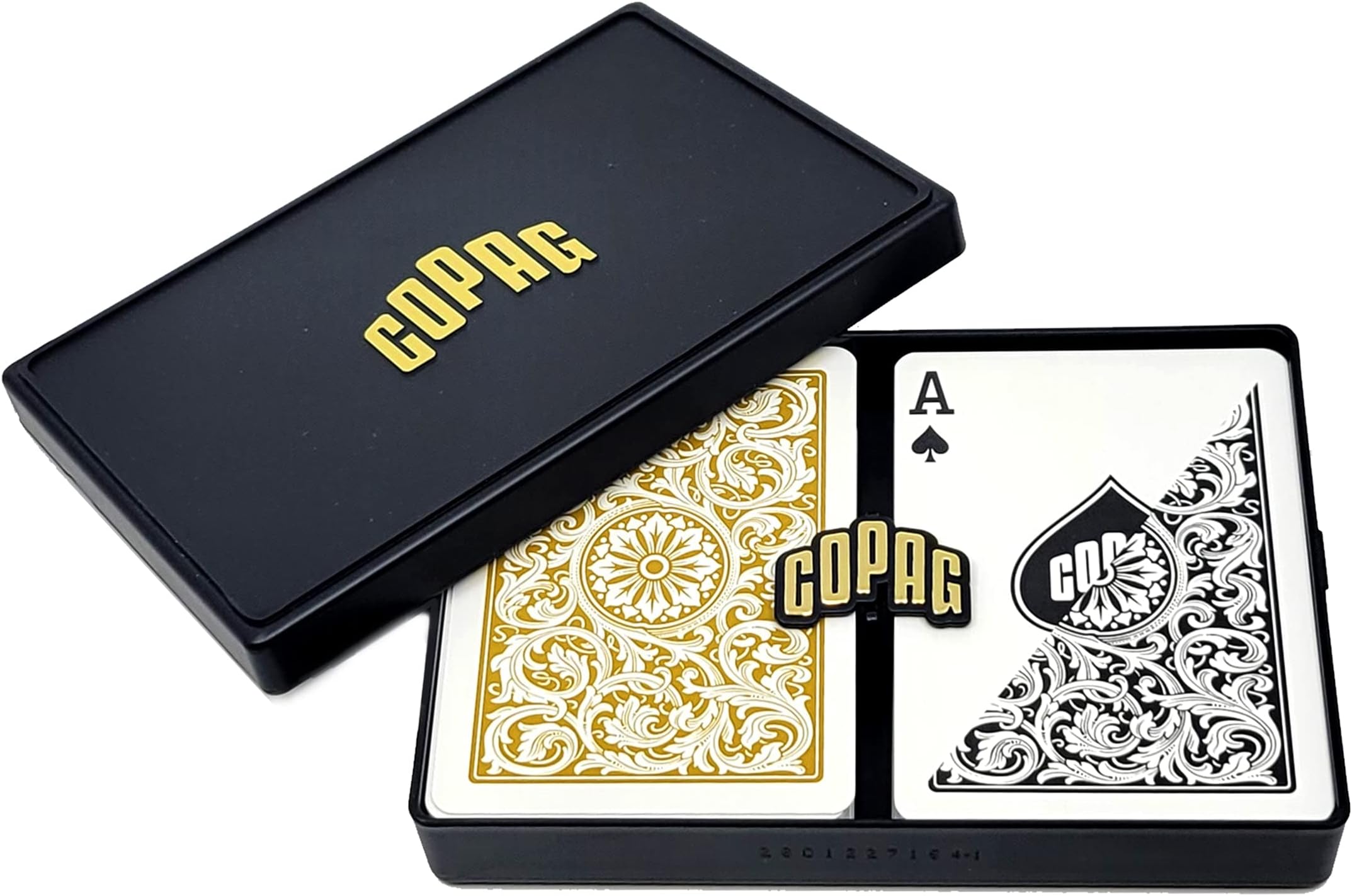 Copag Poker Size Regular Index 1546 Playing Cards 2 Decks (Black Gold Setup)
