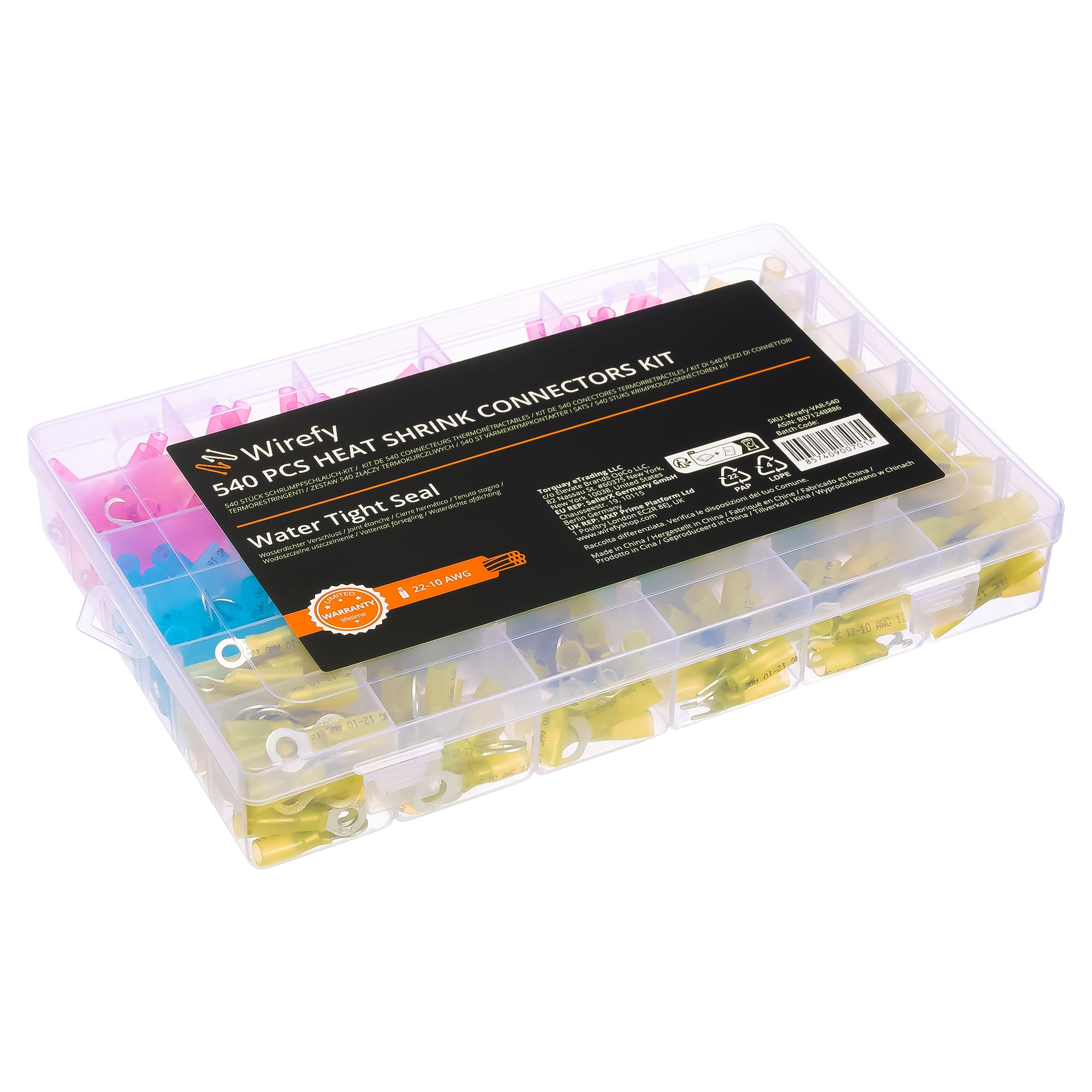 250Pcs Waterproof Heat Shrink Wire Connectors Marine Ring Spade Crimp Terminals | UK - View #4