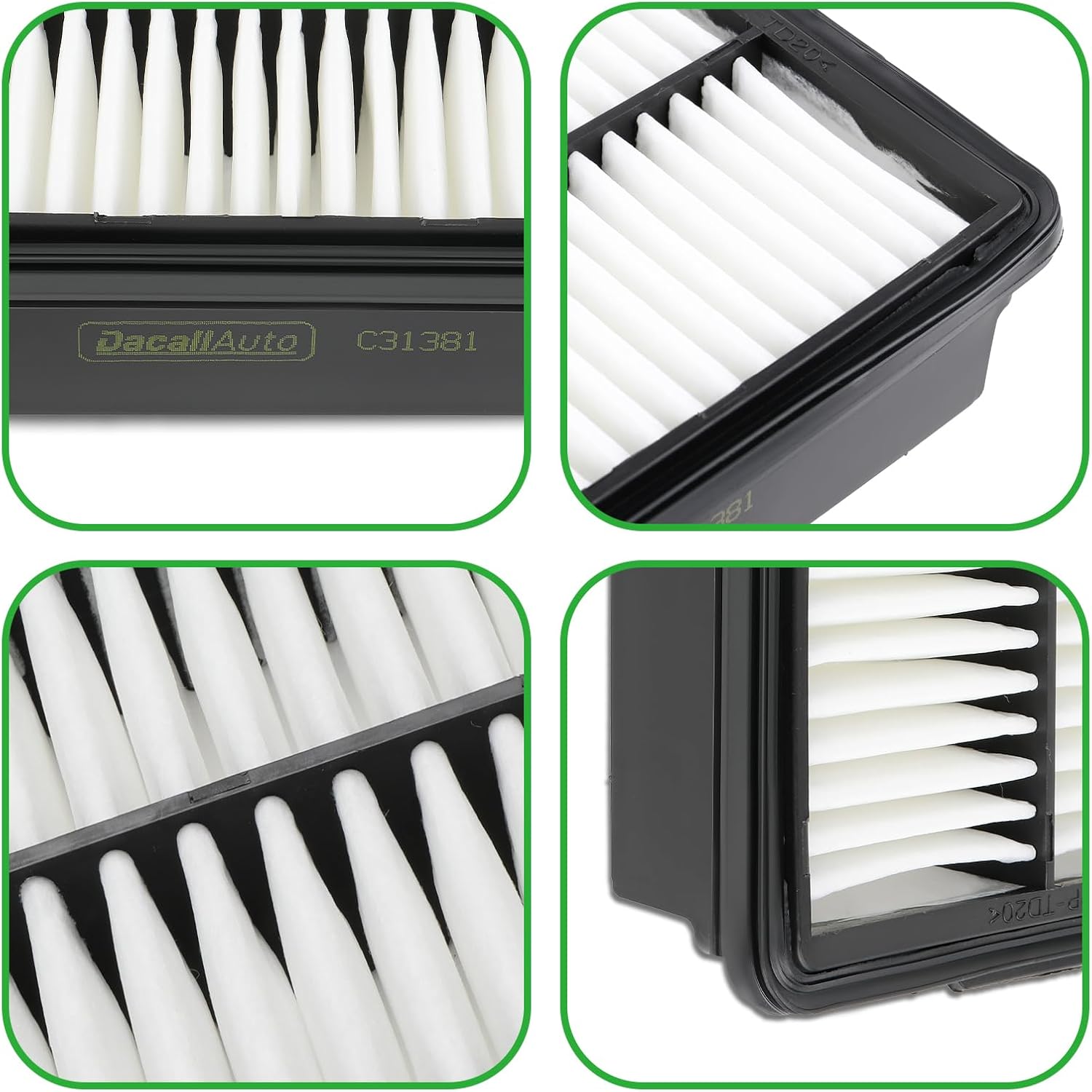 Engine & Cabin Air Filter Set for Hyundai Elantra (2017-2020), Elantra GT (2018-2020), for Kia Forte (2019-2024), Forte5 (2020-2024), Replace 97133-F2000, CA12057