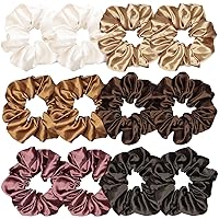 Vista 27 de Sufermoe 12 bandas elásticas para el cabello de seda satinada, color azul surtido de 4.5 pulgadas para mujeres y niñas