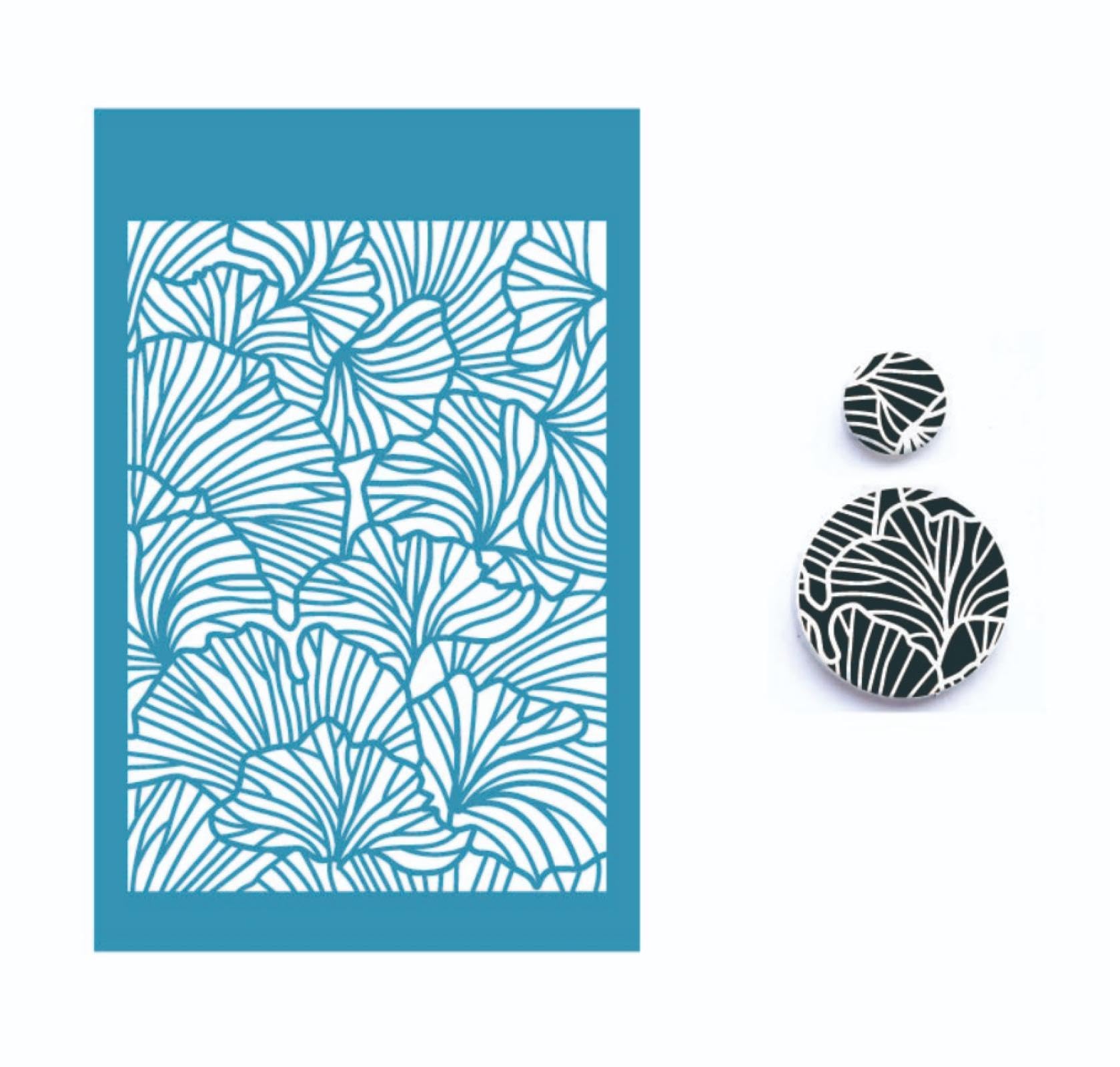 MANGOUSONG Screen Printing Kit,10.7x7cm Petal Silk Screen Stencils for Polymer Clay Reusable Silkscreen Print Kit Mesh Stencils Transfer Crafts Printing Jewelry