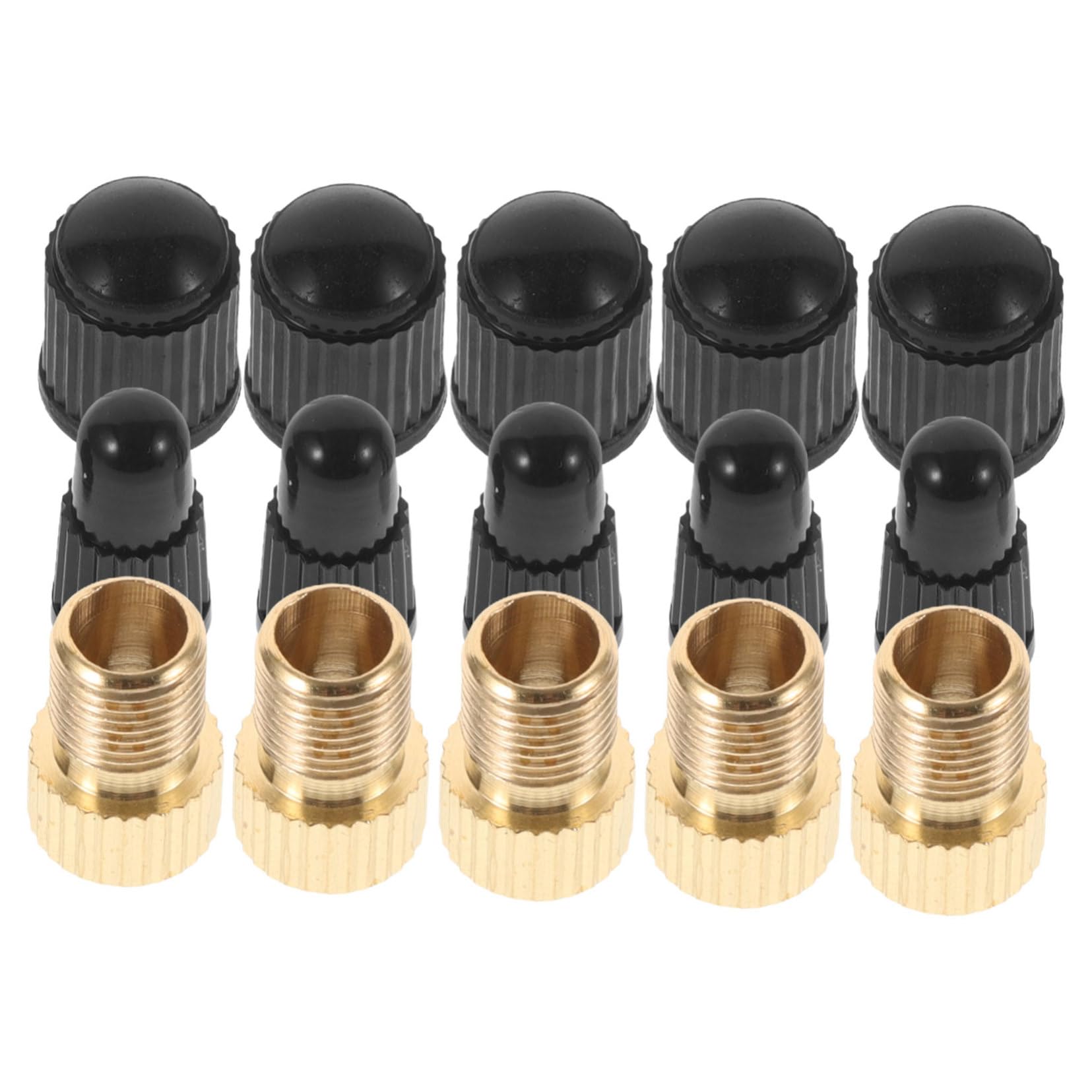 Balacoo 15pcs Bike Adapter Valve Adapter for Mountain Bike Decorative Bicycle Valve Caps Bike Valve Caps Bicycle Valve Adapter Kit Bike Valve Cover Valve Top Hat Bike Valves Black Copper