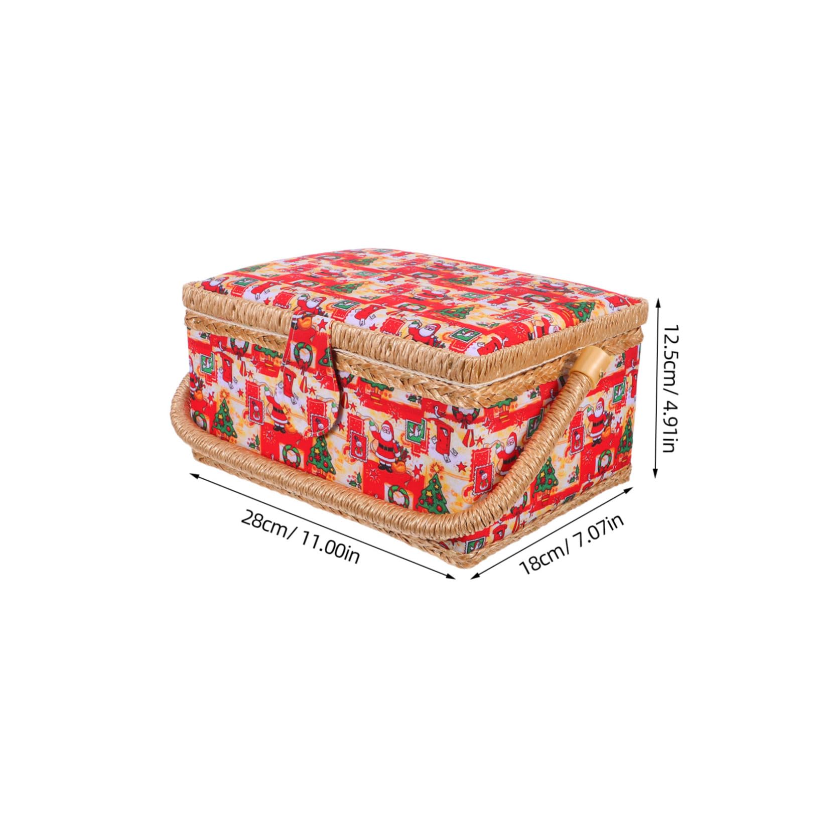 Cesta De Costura Para Bordar Caja De Almacenamiento Con Alfiletero Incorporado Bandeja Extraíble Bolsillo Interior Para Guardar Hilos y Accesorios De Costura Casa