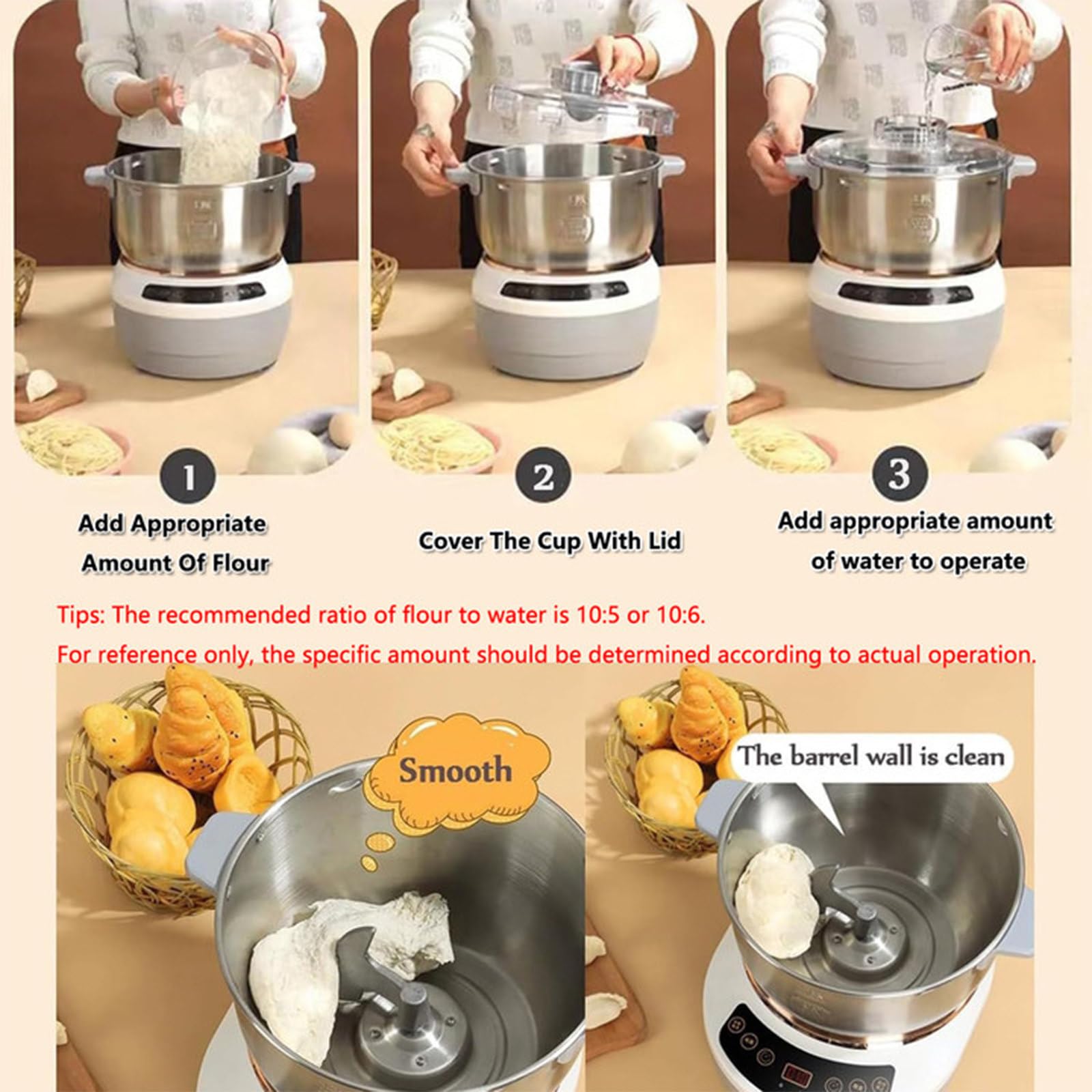 Impastatrice completamente automatica con pannello di distribuzione e impermeabilizzazione per cottura professionale, pane tostato e croissant