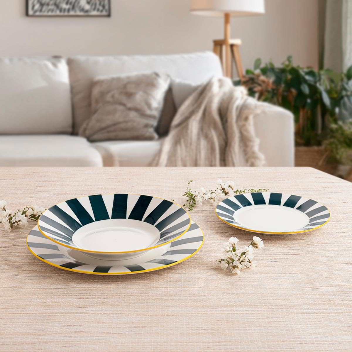 Quid Vajilla de porcelana Cherry 18 piezas para 6 personas