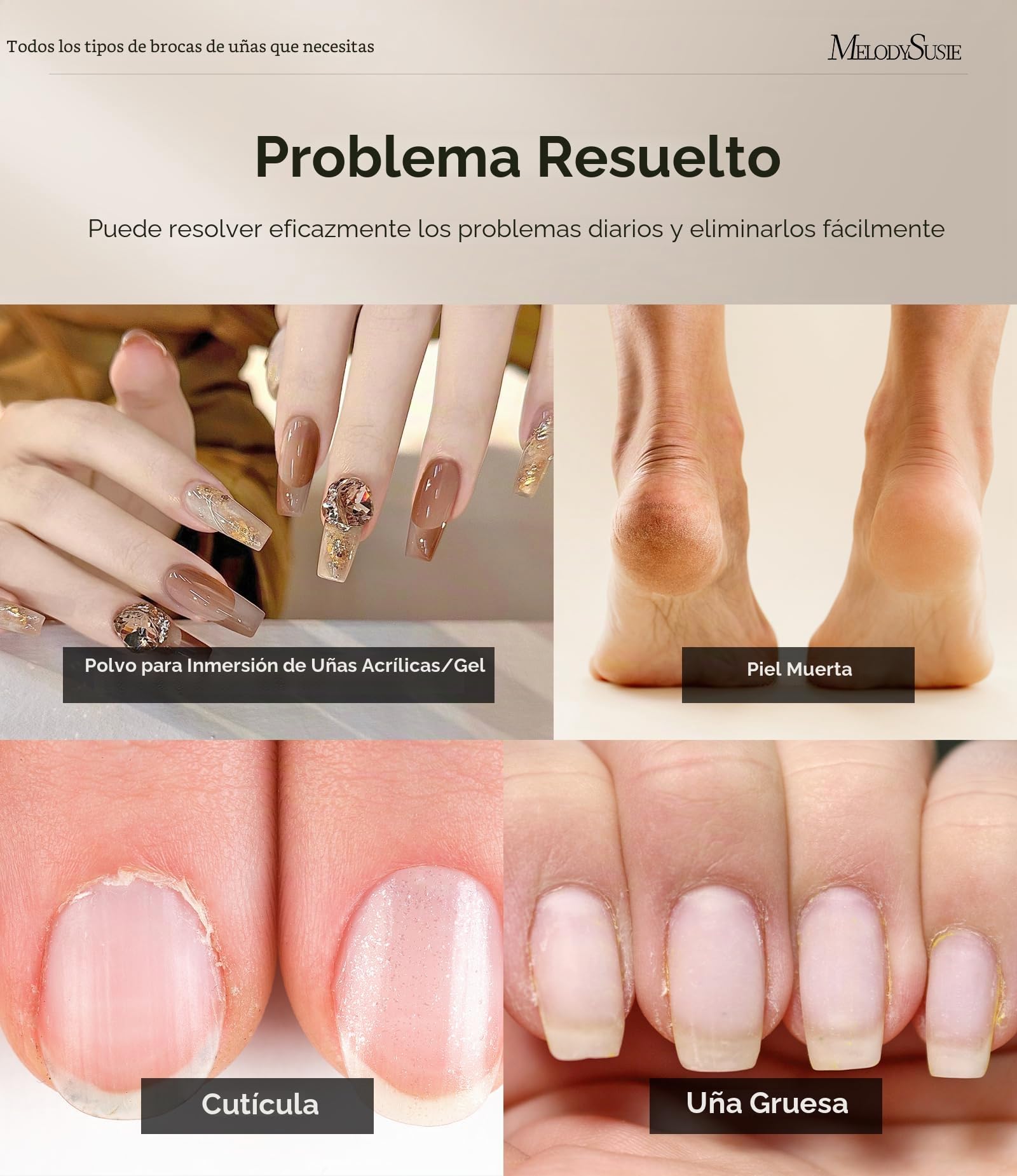 MelodySusie PC120I - Taladro eléctrico portátil para uñas de gel acrílico, herramienta de manicura y pedicura con brocas, bandas de lijado y cepillo para polvo (morado)