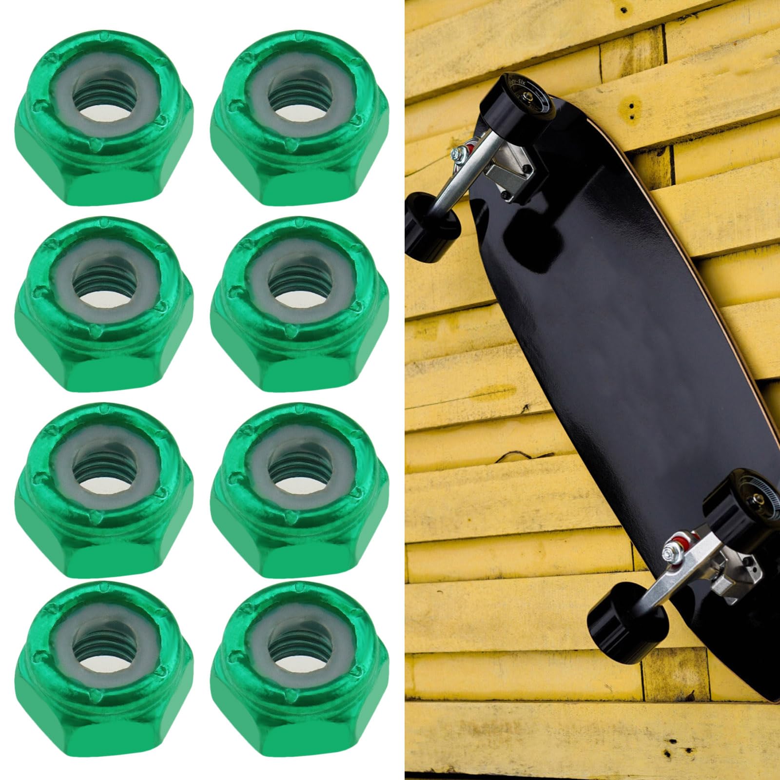 Accessoire Skate Vis Skateboard Longboard 8 Boulons + 8 Écrous Noirs - Matériel Cruiser 3,8cm - Montage Rapide Boulons Trucks Skate
