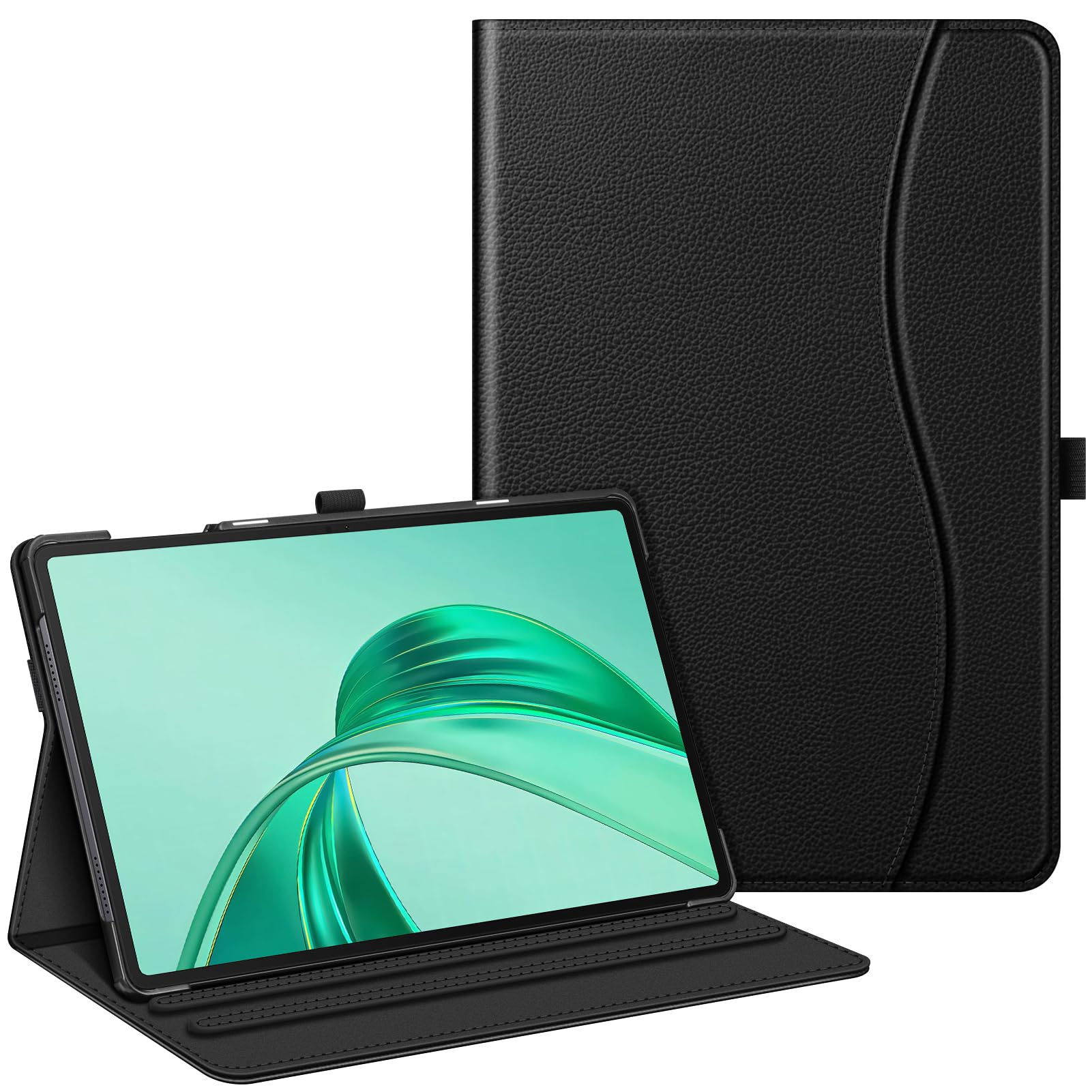 Fintie Hülle für Honor Pad X8a 11 Zoll 2024, Multi-Winkel Betrachtung Schutzhülle mit Dokumentschlitze, Schwarz