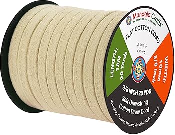 n*）様 Cording Embroidery Detail Cotton Ov Amazon.com: Mandala Crafts White Flat Drawstring Cord