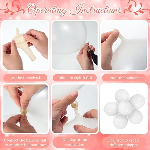 Miniatura 10 de 100 globos de eslabones de 10 pulgadas globos de látex enlazables conectados para decoración de fiesta de boda colorido