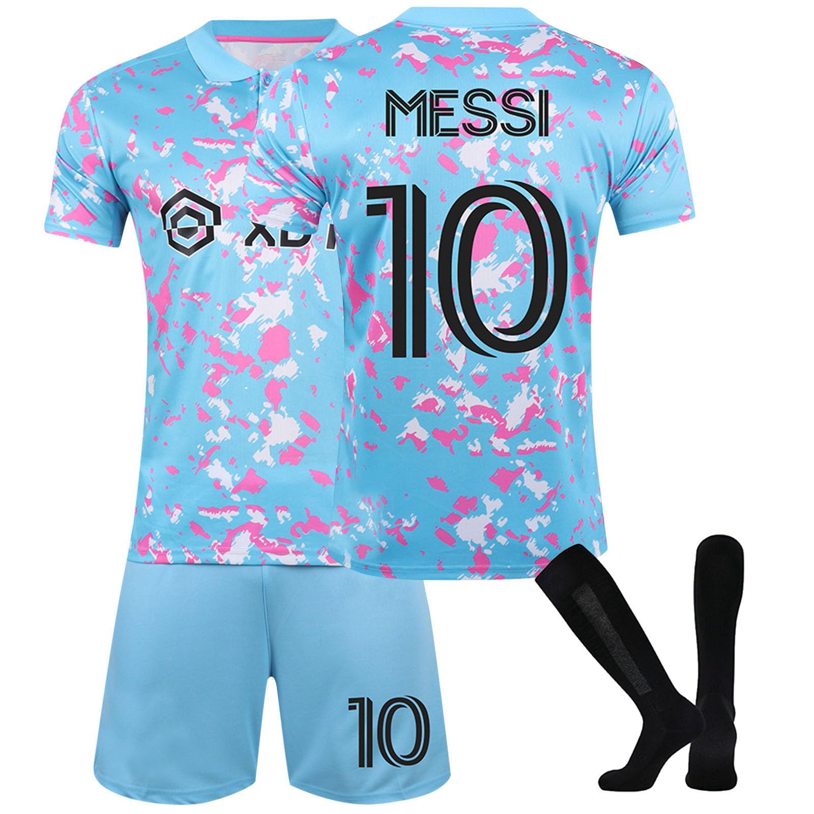 Genérico Camisetas de casa/de fuera 2023-2024, Maillot para niños y adultos, camiseta de entrenamiento deportivo, Jersey Pantalones Cortos Calcetines， No.10 Conjunto Camiseta De Fútbol