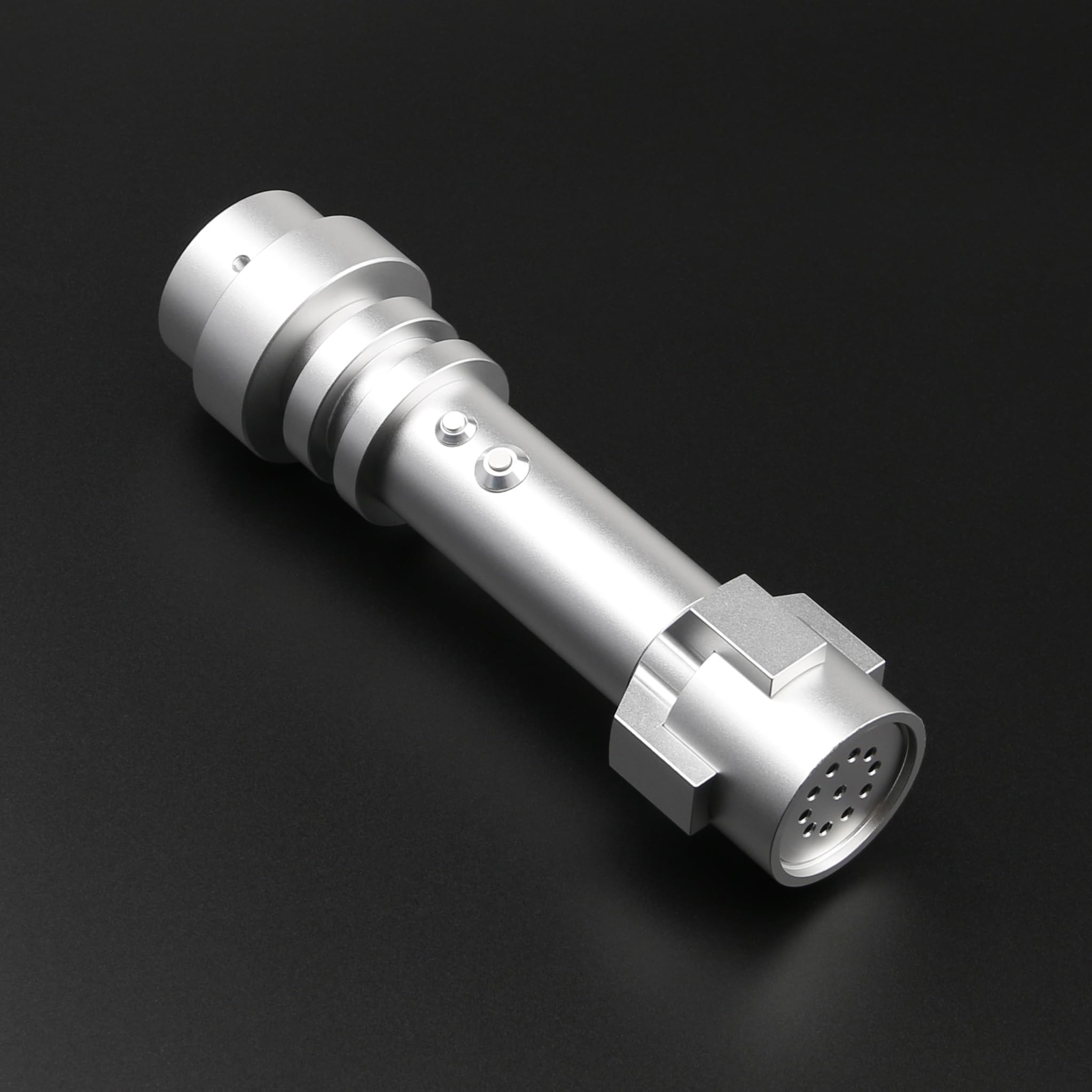 TXQ SABER RGB Light Saber for Adults and Kids Heavy Dueling 16 Smooth Swing Sound Fonts and 12 Colors Changeable Effects Party Decoration Light up Sword for Halloween and Christmas (E20 Silver)