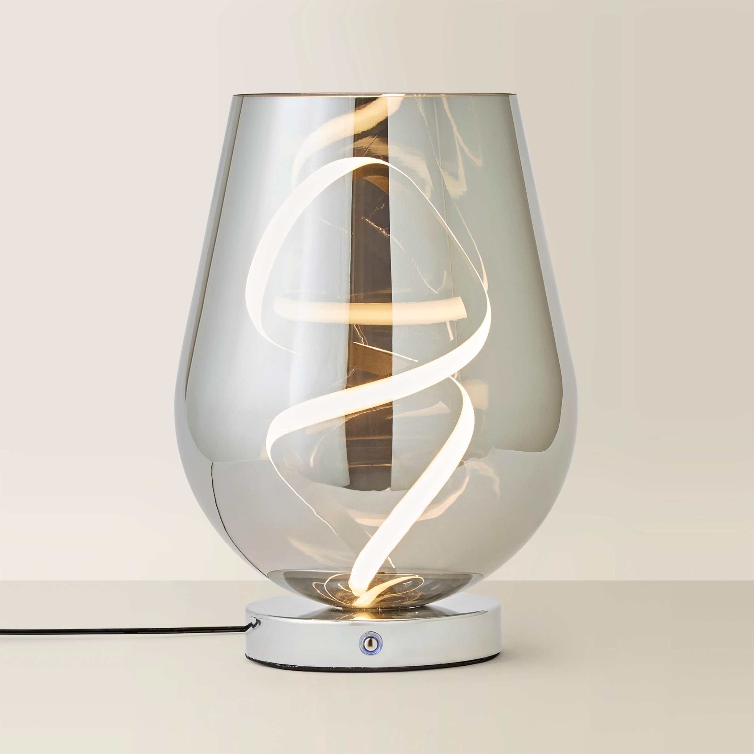 Valuelights | Helix Smoked Glass Integrated Led Table Lamp | Table Lamp, Home Décor & Improvement Essential
