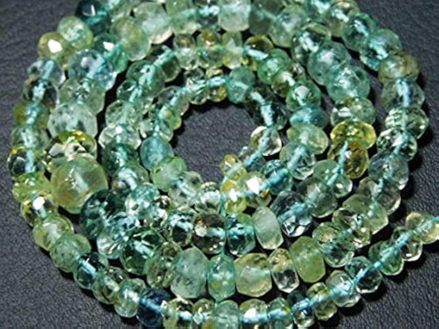 Aigue-marine facettée perles rondelles 4-7mm pour fil création bijoux pierre naturelle