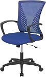 Home Office Chair Mid Back PC Swivel Lumbar Support Adjustable Desk Task Computer Ergonomic Comfortable Mesh Chair with Armrest (Dark Black)