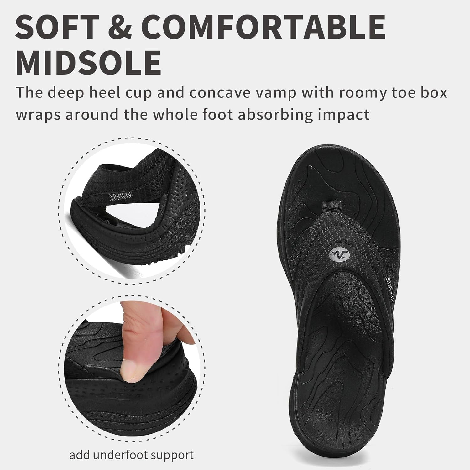 Women's Orthotic Platform Flip Flop with Arch Support Ladies Comfortable Recovery Walking Thong Sandals Slip On Indoor Outdoor for Summer Beach - Image 6