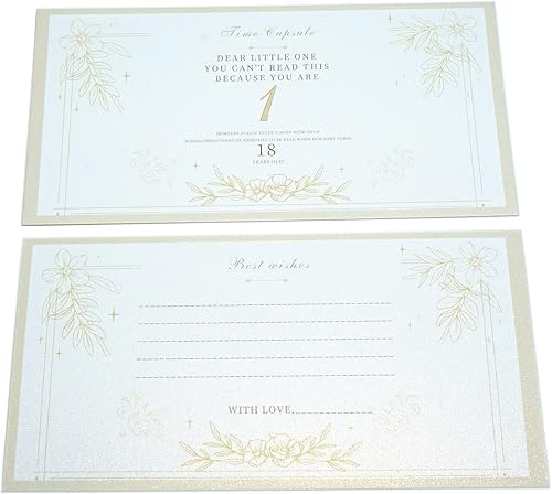 Miniatura 2 de SoClaay Tarjetas de mensaje de cápsula de tiempo para baby shower o primer cumpleaños, tarjetas de diseño especial para contenedor de cápsula de