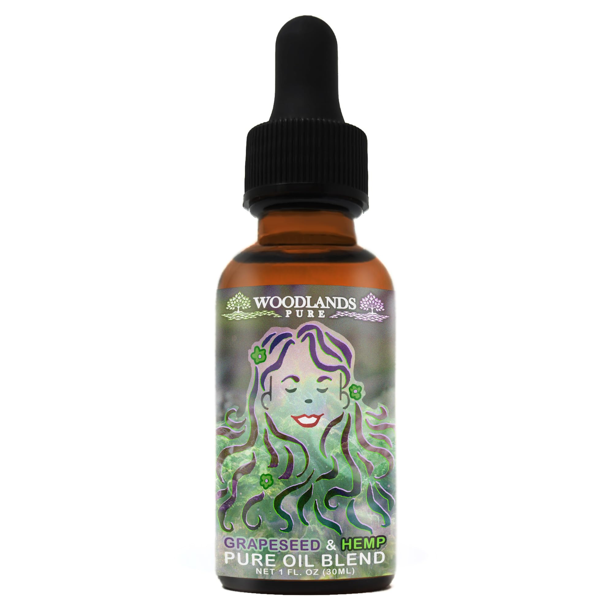Woodlands Pure Grapeseed and Hemp Oil Blend for Skin and Hair Nourishment (1oz)