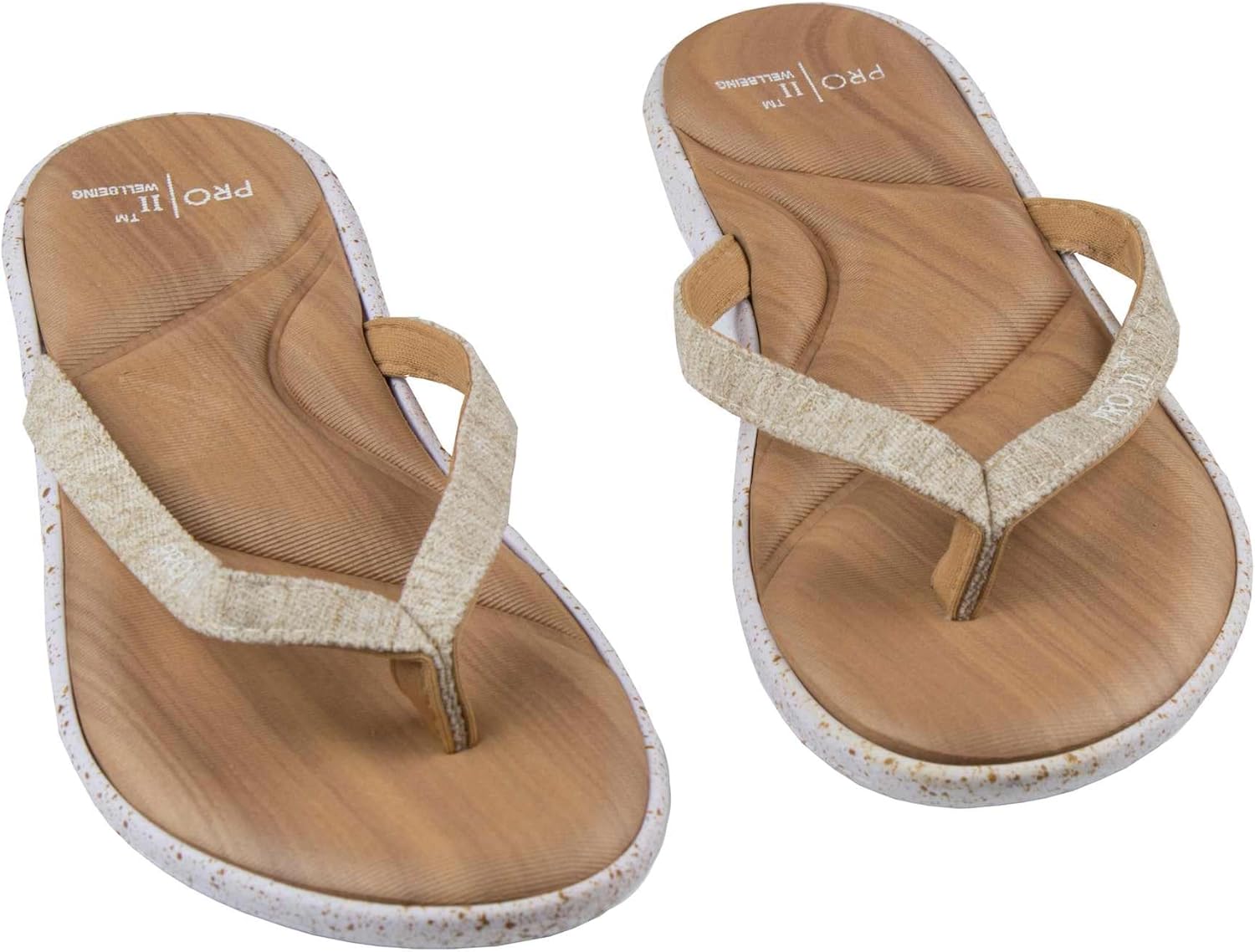 Pro11 Wellbeing Comfort Flip Flops, Memory Foam Upper, TPE Base, UK Sizes 3-8, Mint and Tan