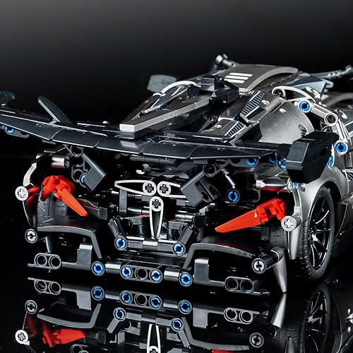 Miniatura 4 de UNCLE BRICK APO - Juego de bloques de construcción de autos deportivos súper plateados, modelo MOC 114, compatible con juegos de autos técnicos Lego