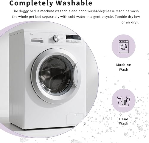 Miniatura 4 de Cama de felpa púrpura para perros extra pequeña lavable, cama calmante princesa para perros pequeños de 15 pulgadas, cama suave y redonda para