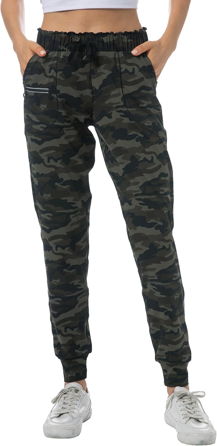 Haowind Joggers for Women with Pockets Elastic Waist Workout Sport Gym Pants Comfy Lounge Yoga Running Pants