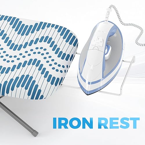 Miniatura 4 de KINGBOARD Tabla de planchar de mesa, tabla de planchar pequeña con soporte para planchar, tabla de planchar plegable, cubierta extragruesa, tabla de