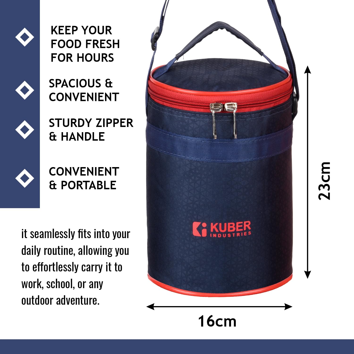 Kuber Industries Lunch Bag - Insulated & Durable -3