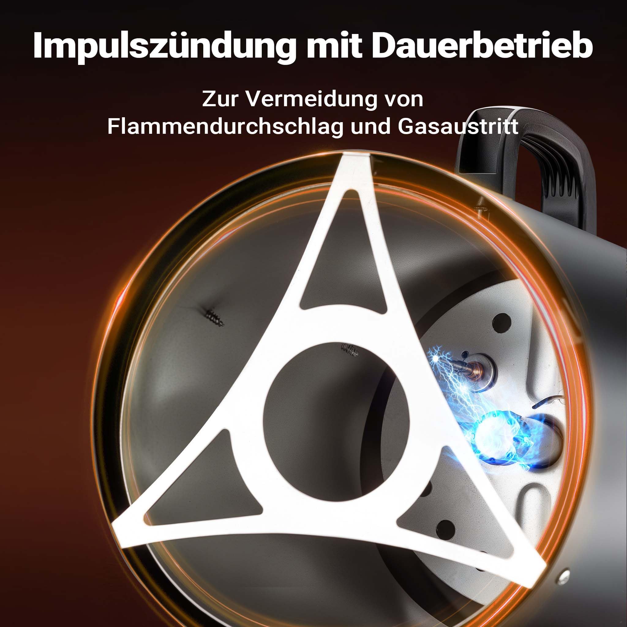 Wiltec Generatore di calore a gas GPL, 15 kW 30 W 320m³/ora, cannone aria calda con avviamento piezoelettrico, incluso riduttore di pressione del gas per l'Italia 700 mbar con tubo da 1,5 m