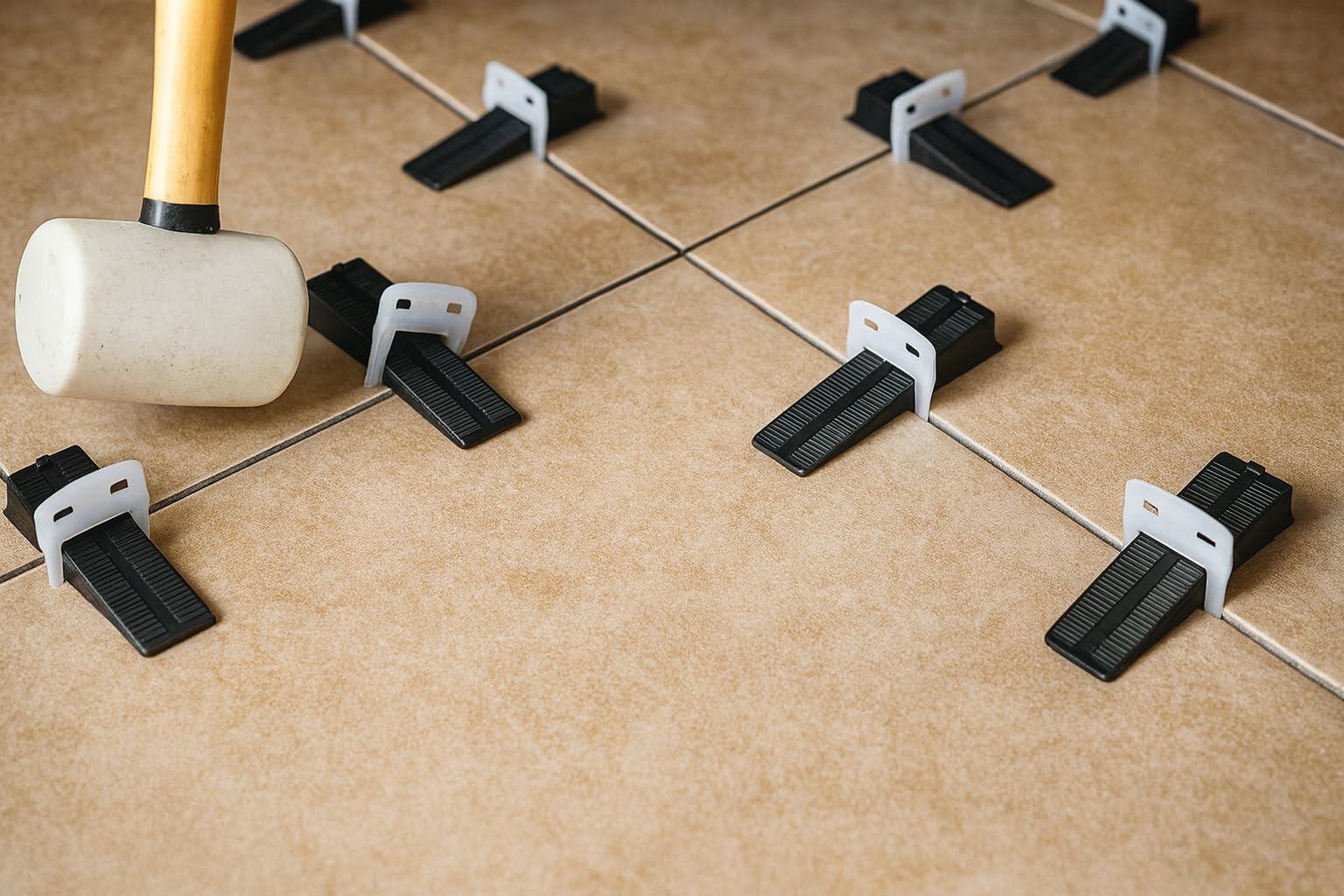 Pezzi Sistema Di Cunei Per Piastrelle - Fix Level - 500 Pezzi Di Morsetti Distanziatori 2mm - 100 Pezzi Di Cunei Riutilizzabile - Piastrelle da Parete e da Pavimento (2 mm)