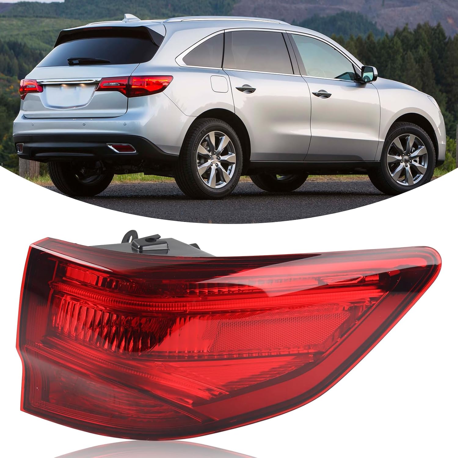 RH LED Tail Light With Bulb Harness Assembly Compatible With 2014-2020 Acura MDX Rear Lamp Right Passenger Side Replacement 33500TZ5A02 AC2805103 CAPA