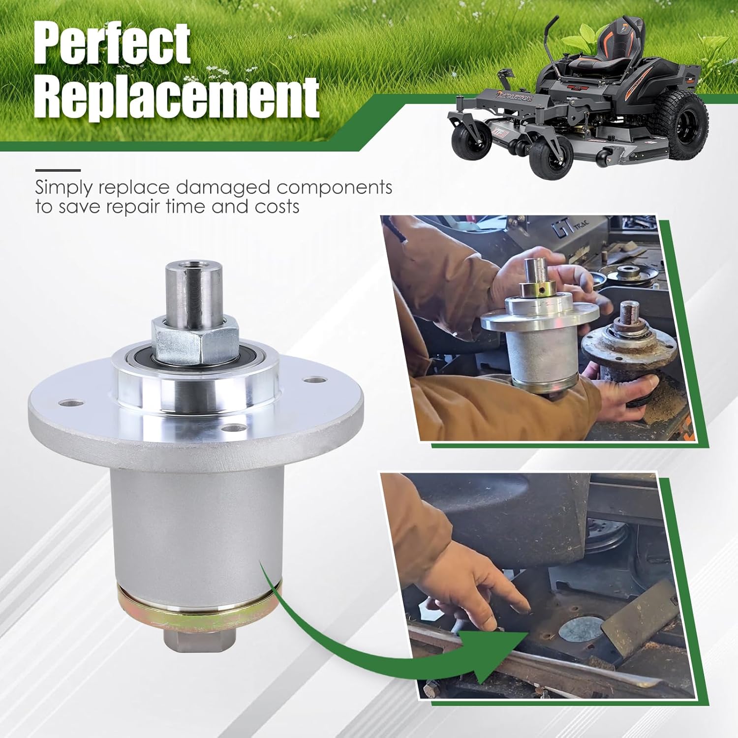 437-0005-00 Mower Deck Spindle Assembly Compatible with Spartan Mowers RT RZ SRT Pro HD XD XDe 2016-2022 for 54 61 72 Inch Decks Replace# 437000500