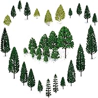 Vista 2 de 29 piezas de modelos varios de árboles sin base a escala de 1.5 pulgadas a 6 pulgadas marca Orgemory, para dioramas, modelo de escenas de trenes