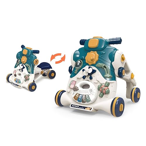 Caminante para bebés y niñas caminante de aprendizaje 3 en 1 sentado a pie múltiples centros de actividadluces música panel desmontable regalo para