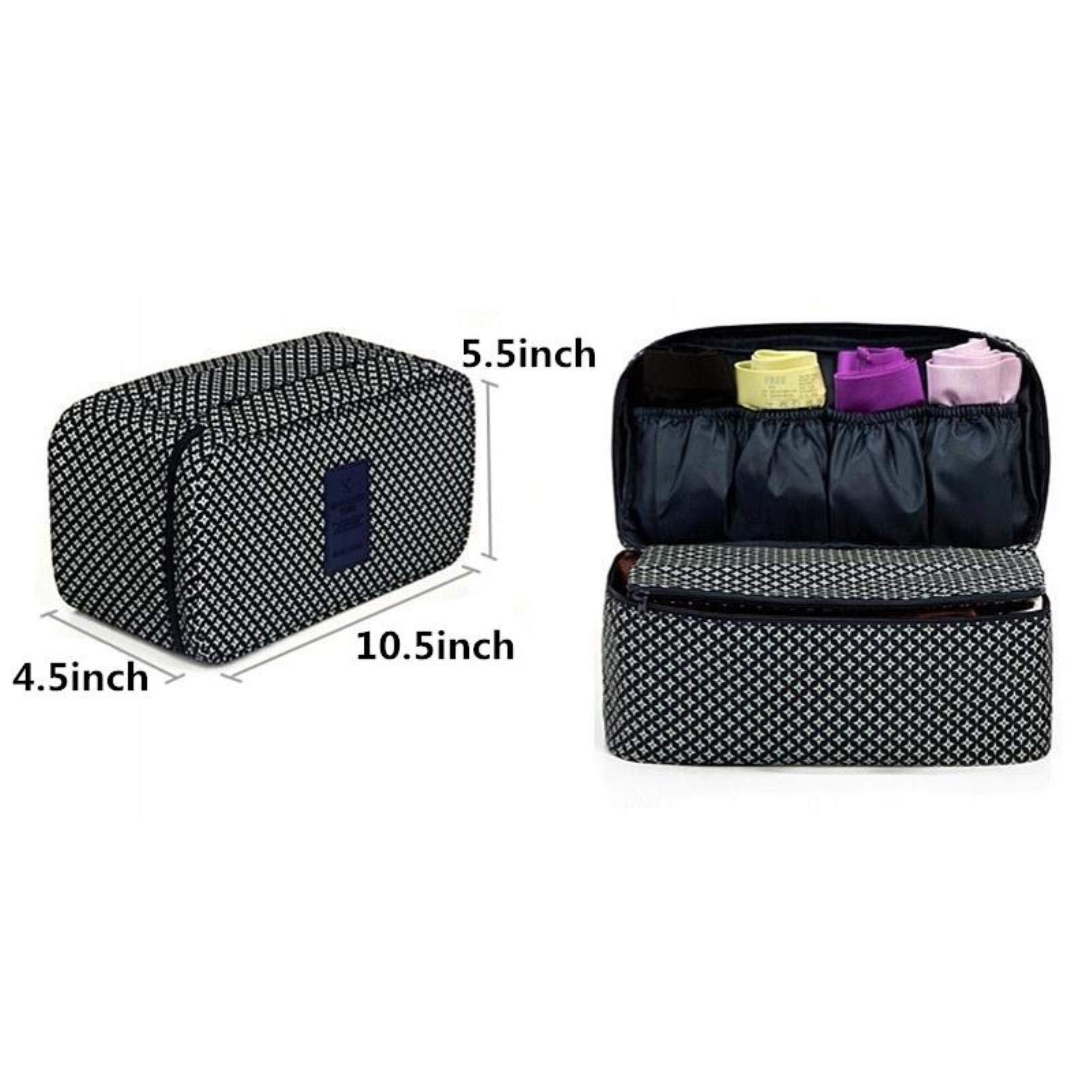 Borsa per Reggiseno da Viaggio da 1 Pezzo Borsa per Organizer per Biancheria Intima Borsa per Cosmetici per Articoli da toeletta Quotidiana Borsa per Il Lavaggio-Fiori Blu Scuro