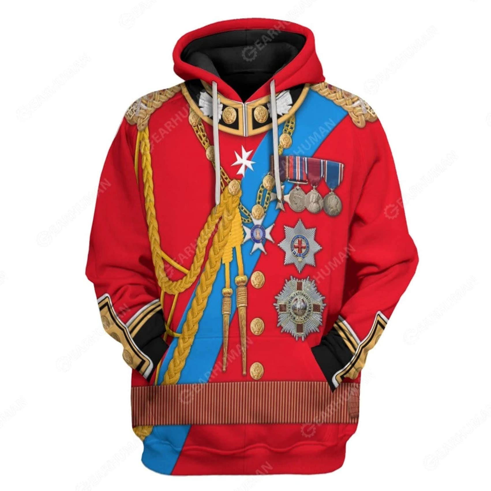 Uyecos Historical Hoodie Revolutionary War Uniform Top