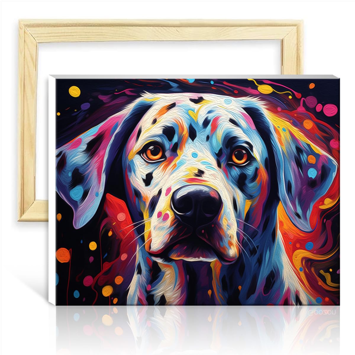 TANGFEIY Paintting Dalmatian Dog Painting Adults Digital Painting Acrylic Number with Paintbrushes Kits on Canvas for Wall Art Decor NO Frame(60x75cm)
