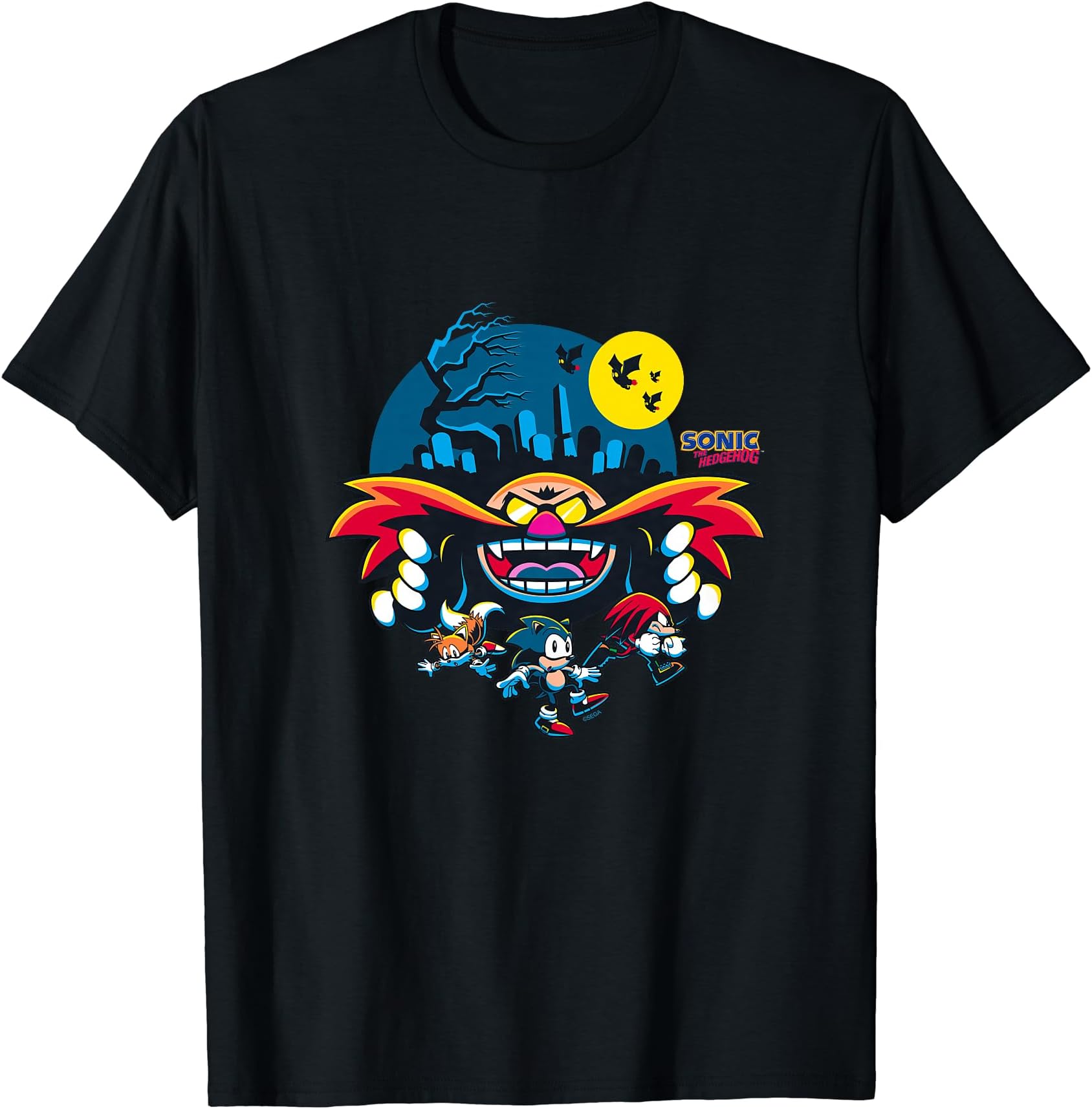 Sonic The HedgehogHalloween Friends Haunted By Eggman T-Shirt