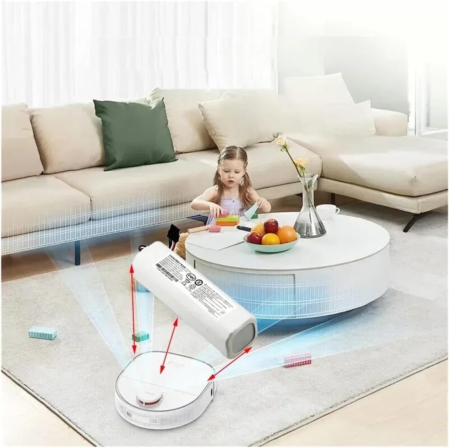 14.4V Robotic Vacuum Cleaner Replacement Battery ，Compatible for Dreame， F9 D9 L10 Pro Plus RLS3 RLS5 RLS5L RLS5D Accessories Parts 5200