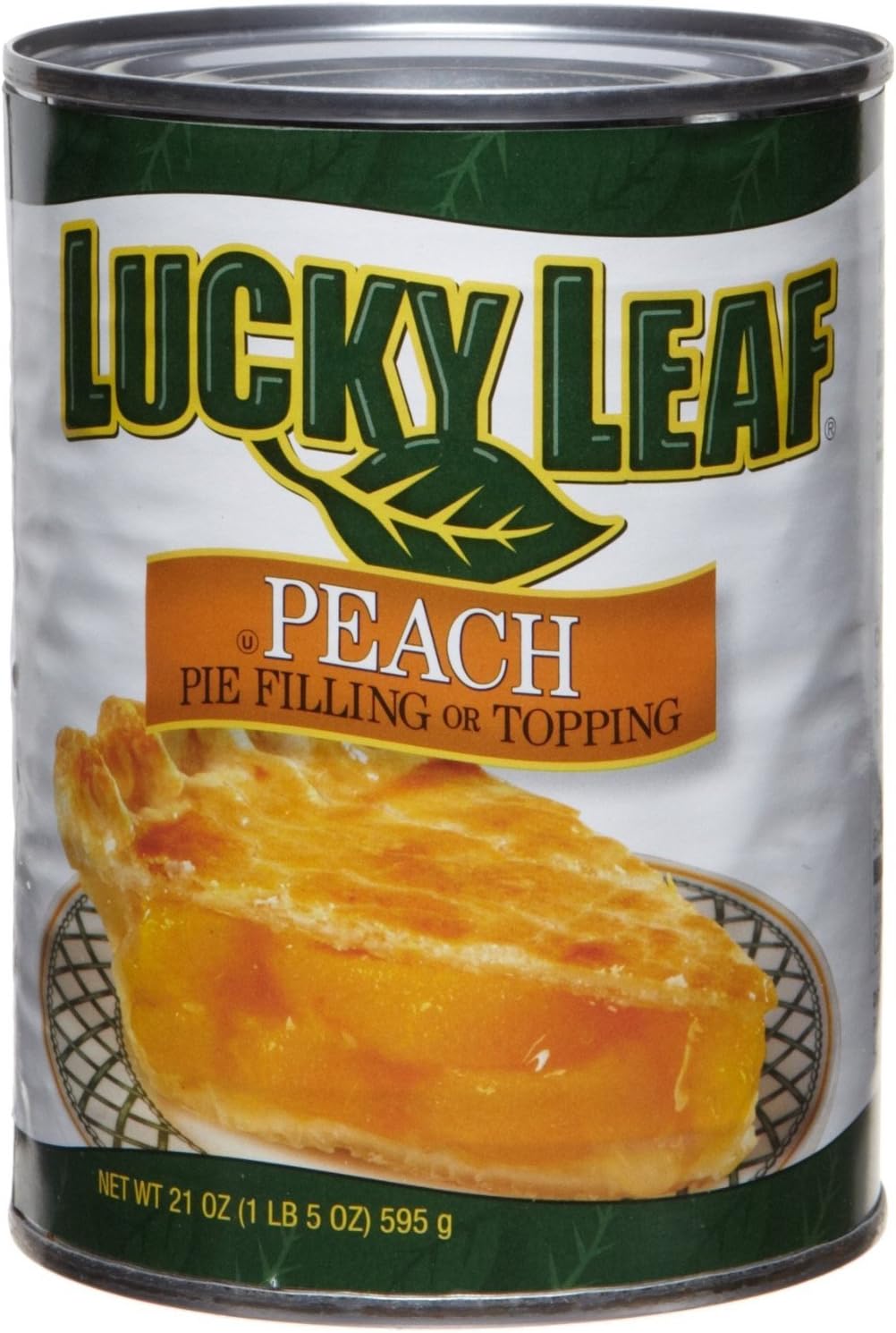 Lucky LeafPie Filling & Topping 21oz Can (Pack of 4) (Peach)