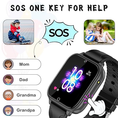 Miniatura 5 de Reloj inteligente 4G para niños con rastreador GPS de tarjeta SIM, múltiples estilos de escritorio para elegir, llamadas bidireccionales,